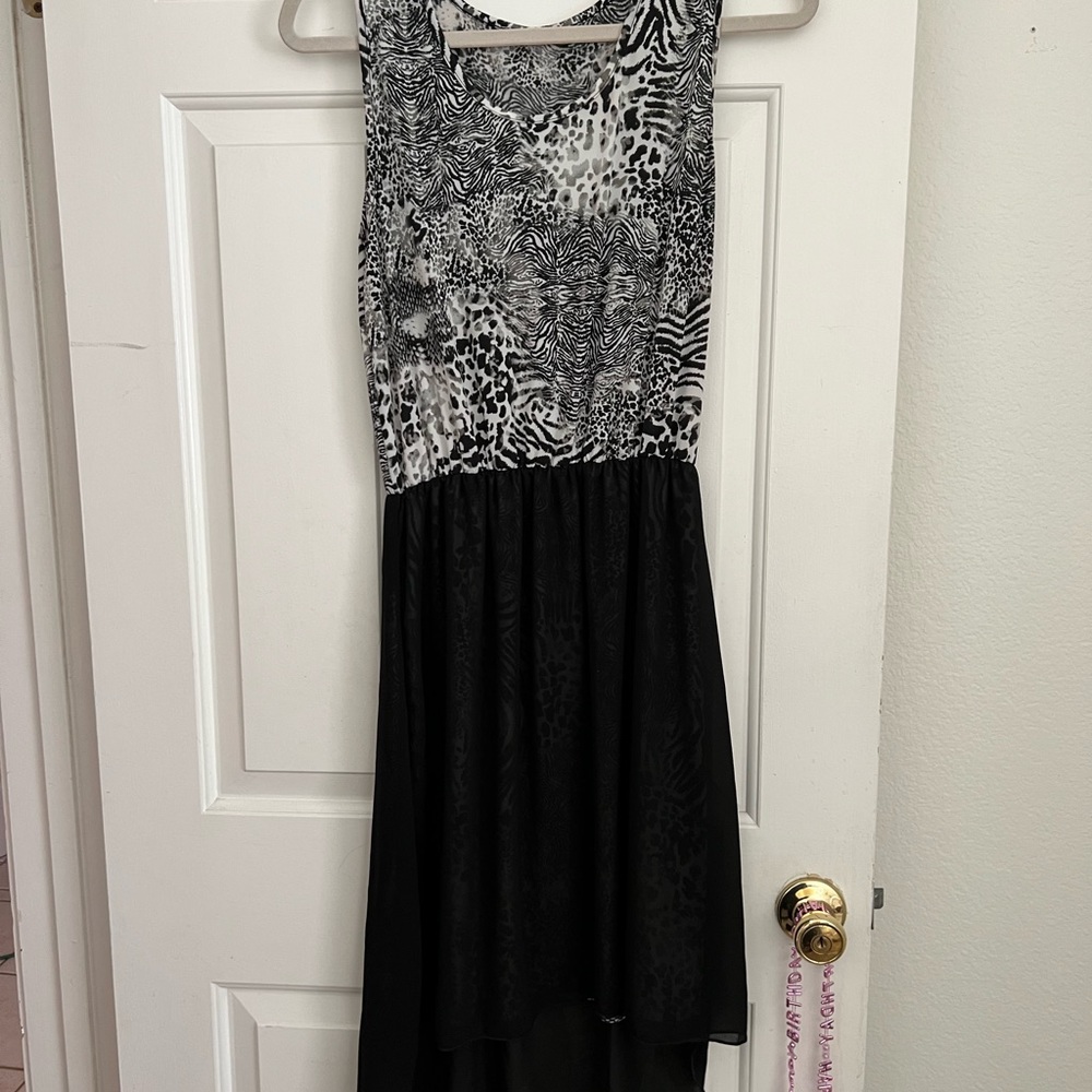 Dress with animal print top